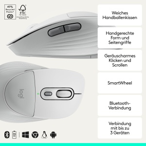 Mouse wireless Logitech Signature Comfort M850 L, ergonomica, cu Bluetooth, pentru dreptaci - Img 2