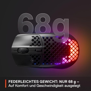 Mouse wireless SteelSeries Aerox 3 - 68g, RGB, design rezistent la apa - Img 5