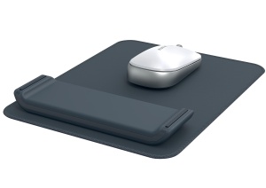 Mousepad ergonomic Leitz Ergo 65170089 suport reglabil pentru incheietura 2 nivele de inaltime Samt GriAlb