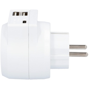 Mufa adaptor UNITEC cu 1x Schuko, 1x USB Type-C si 2x USB Type-A, 3.4 A, alb - Img 3