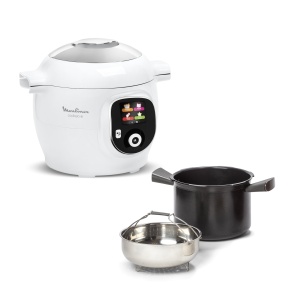 Multicooker inteligent de inalta presiune Moulinex Cookeo+, 6 L, 80 de retete integrate, nesupravegheat, afisaj intuitiv, instructiuni de gatit pas cu pas, aplicatie dedicata, alb CE854110 - Img 1
