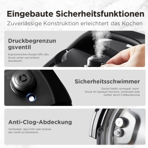 Multicooker Midea 9-in-1, 8L, Negru, 12 Vorestiri - Img 4