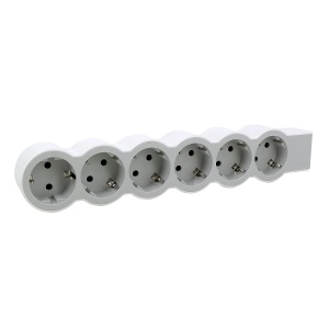Multipriza LEGRAND 6-fach, UltraalbGri, fara cablu, design ultra-plat