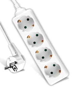 Multipriza V-TAC cu 4 prize Schuko, cablu de 1,5 m, 16 A, alba