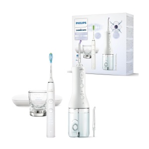 Munddusche Philips Sonicare HX388641 cu Power Flosser si Periuta DiamondClean 9000, Alb
