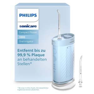Munddusche portabila Philips Sonicare Compact Flosser 1000, 200 ml, IPX7, Albastru