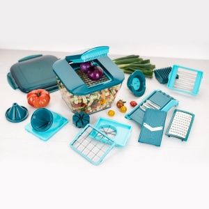 Nicer Dicer Chef Professional 23 Piese Tocator Manual cu Recipient 52L si Capace Frischhaltedeckel - Img 2