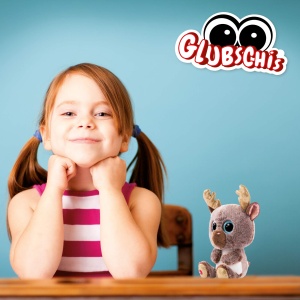 NICI Glubschis: The Original - Glubschis X-Mas Ren Cacao Zana 15 cm I Jucarie de plus Ren cu ochi mari I Jucarie de plus pufoasa cu ochi stralucitori de la 0 luni I maro / auriu - 46301 - Img 6