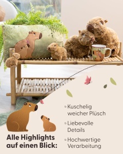 NICI Kuschelkissen Capybara 61226 Perna Plus Capybara Verde-Roz 43x25cm - Img 5