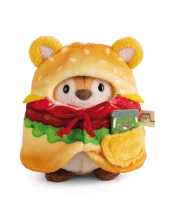 NICI Tiggy 61656 Tiger in costum hamburger cu borcan decorativ 3-in-1 cadou bej