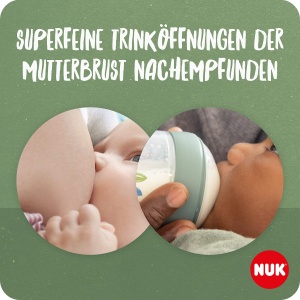 NUK for Nature Set Perfect Start Biberon si Suzeta 0-6 luni 100% materii prime naturale 4 x sticle (150 ml + 260 ml) 2 x Suzeta din silicon fara BPA 6 bucati - Img 3