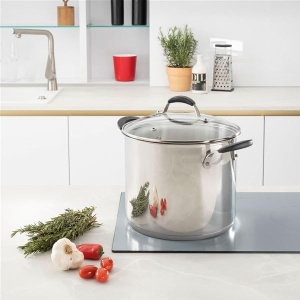 Oala din inox Lagostina Tempra, 18 cm, cu capac din sticla, 3 straturi - Img 2