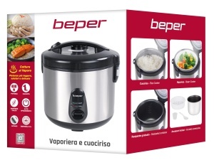 Oala electrica pentru gatit orez Beper P101VAP002, 625 g, functie pastrare caldura, antiaderenta - Img 8