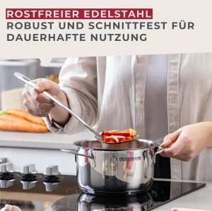 Oala Fackelmann Lara cu capac 16 cm din inox, ergonomica, rezistenta la caldura - Img 4