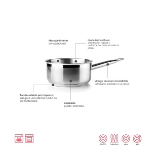 Oala IBILI 607620 din otel inoxidabil 1810 20 cm pentru toate tipurile de plite - Img 5