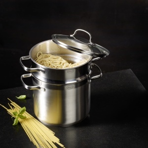 Oala pentru paste Rosle Elegance 5L inox cu insertie pentru paste si capac din sticla - Img 2