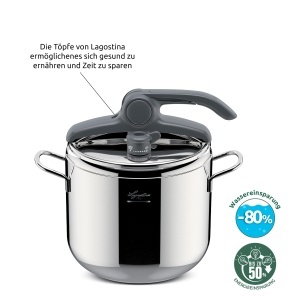 Oala sub presiune Lagostina LagoeasyUP 7 l, inox 1810, pentru inductie si gaz - Img 5