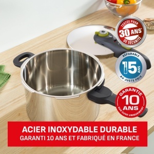 Oala sub presiune Tefal Secure 5 Neo 6L din otel inoxidabil, 22cm, 2 garstufe - Img 5