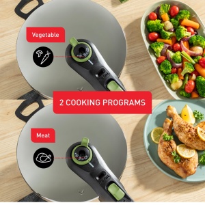 Oala sub presiune Tefal Secure Trendy 6L, inox, 2 trepte de temperatura, verde - Img 5