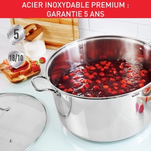Oala Tefal Intuition XL 36 cm 175 l Inox Compatibila cu Inductie Capac din Sticla - Img 4