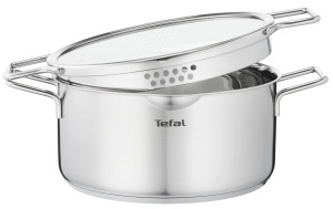 Oala Tefal Nordica 20 cm cu capac din sticla, inox, inductie, manere duble - Img 3