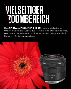 Obiectiv Canon RF 35mm F1.8 MACRO IS STM, Stabilizator 5 trepte, Compact - Img 3