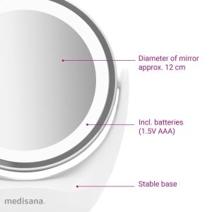 Oglinda cosmetica Medisana CM 835, LED, 5x zoom, 360 rotativa, Alb - Img 5