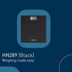 OMRON HN289 Cantar digital de baie cu afisaj LCD mare si picioare antiderapante, Cantar de corp extra plat, negru - Img 2