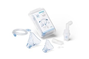 OMRON NEB6031, set complet de accesorii pentru adulti si copii, kit de schimb pentru inhalator OMRON Nami Cat, masti, musti, piesa nasului, tub de aer, filtru de aer, accesorii originale OMRON
