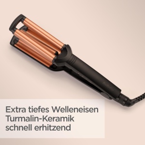 Ondulator BaByliss W2447E Ceramica, 3 Temperaturii (160C-200C), Negru si Auriu - Img 5