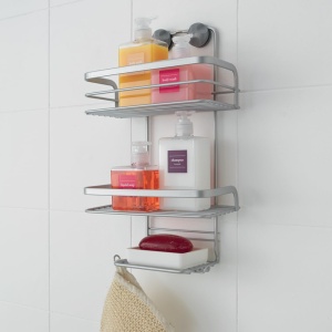 Organizator baie Metaltex Viva Polytherm fara gaurire 23x12x38-47 cm capacitate 10 kg - Img 2