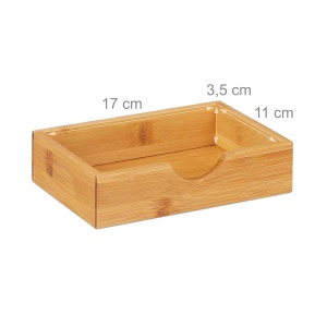 Organizator birou Relaxdays, 3 sertare, bambus, 21x20x13 cm, natural - Img 5