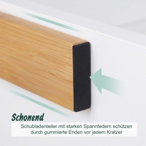 Organizator de Schublade Relaxdays 22-TLG, Bambus, 43,5-56,5 cm, Natur - Img 7