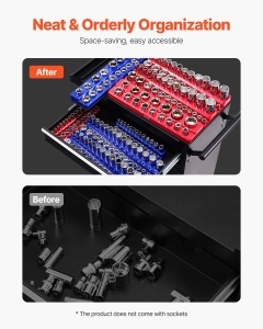 Organizator magnetic VEVOR QJ7333-8pc 8 piese compatibil cu 199 chei tubulare SAE si metrice - Img 4