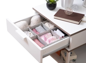 Organizator sertare InnovaGoods Condor reglabil set 16 unitati polipropilena gri - Img 1