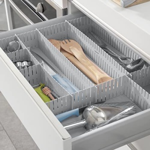 Organizator sertare InnovaGoods Condor reglabil set 16 unitati polipropilena gri - Img 11