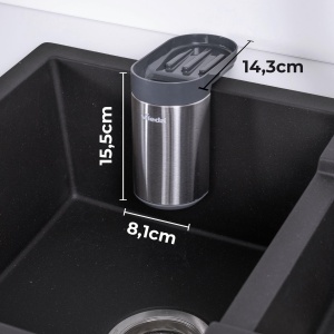 Organizator Spalare Vileda din Inox - Fara Gauri, Cu Suport Ventuzat, Design Modern - Img 2