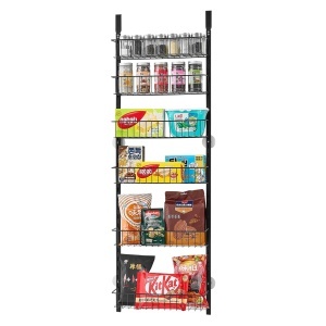 Organizator VEVOR 6 Niveluri Raft Condimente Reglabil Montare pe Perete sau Usa Negru - Img 9