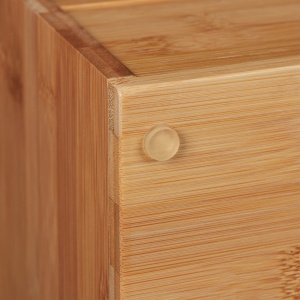 Organizer birou Relaxdays din bambus, 3 sertare, culoare natur - Img 9