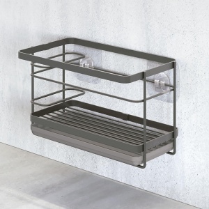 Organizer pentru chiuveta METALTEX LAVA, negru mat, cu suport pentru ustensile - Img 4