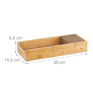 Organizer pentru cutite din bambus Relaxdays, 6,5x38x15,5 cm, natural - Img 4