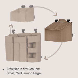 Organizer pentru patut si masuta de infasat Lionelo Sidepocket Medium, 43x15x23 cm, 3 compartimente, material rezistent - Img 8