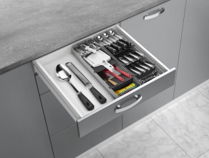 Organizer pentru Tacamuri Metaltex Uni-Fit, 40-49 cm, grinegru, ajustabil - Img 2