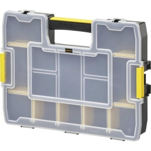 Organizer Stanley SortMaster Junior, 14 compartimente, plastic transparent, 38x7x29 cm