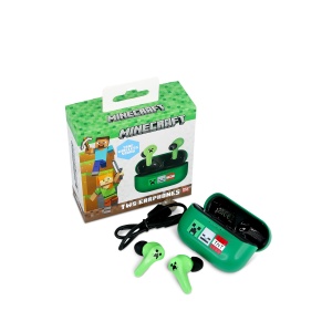 OTL Technologies MC1227 Minecraft TWS Casti cu carcasa de incarcare wireless, verde - Img 6