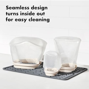 OXO Good Grips Punga Reutilizabila Din Silicon Quart Stand 946 ml Culoare Hafer - Img 2