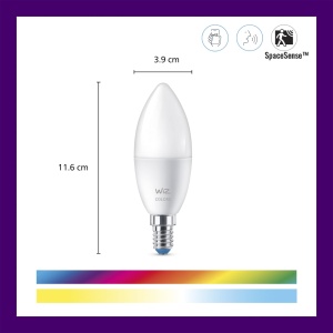 Pachet de 3 lampi LED WiZ GU10 Smart E14 - 40W, cu 16M culori + nuante albe, Wi-Fi/Bluetooth, control vocal/aplicatie, functioneaza cu Google Home, Alexa si HomeKit - Img 3