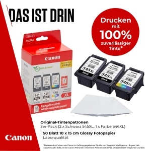 Pachet Tinte Originale Canon PG-545XL si CL-546XL - 2 Patrone Negru XL 1 Culoare XL - Img 2