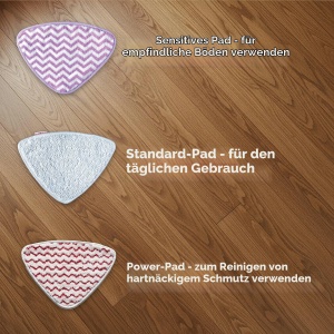 Pad de curatare Vileda Steam Plus Pro Sensitive, pentru suprafete delicate, forma triunghiulara - Img 5