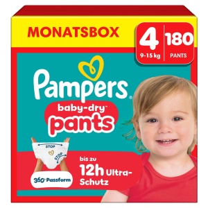 Pampers Pantaloni Baby-Dry, 180 buc, 9kg-15kg, Protectie 360